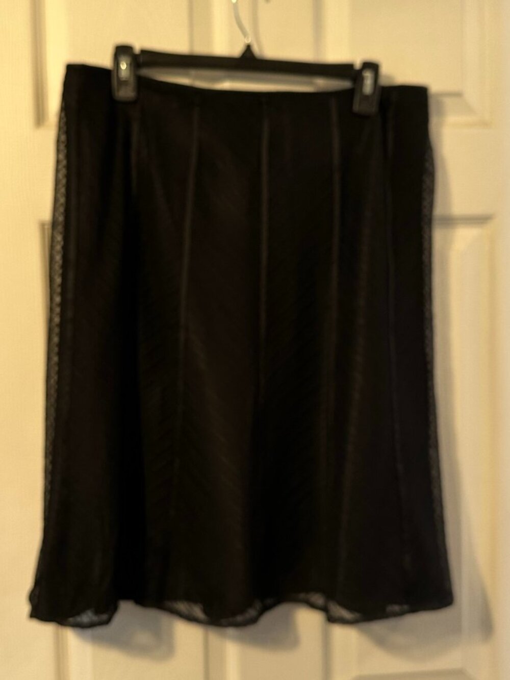 Ann Taylor Black Midi Shirt with Sheer Patterned Overlay.  Size 12. Never worn.